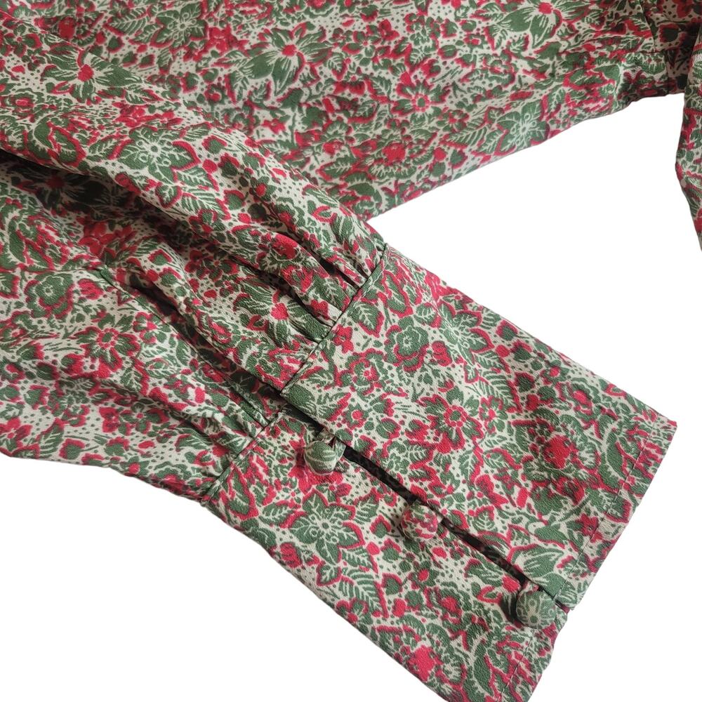 Topshop Cottagecore Floral Button Front Indie Boho Top Size 6 - Picture 4 of 6